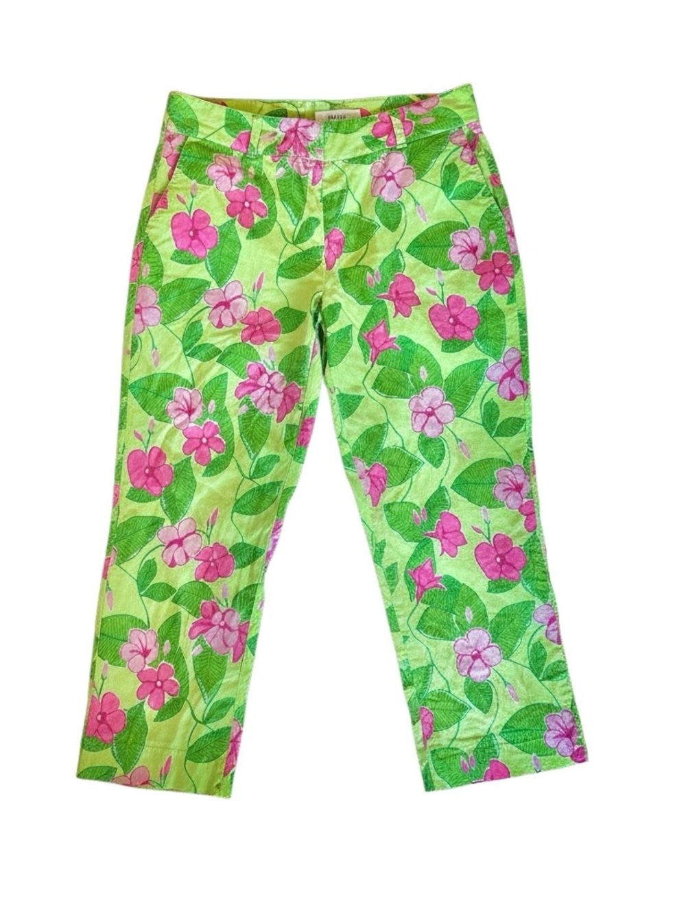 Vintage Lilly Pulitzer capris green and pink size 10